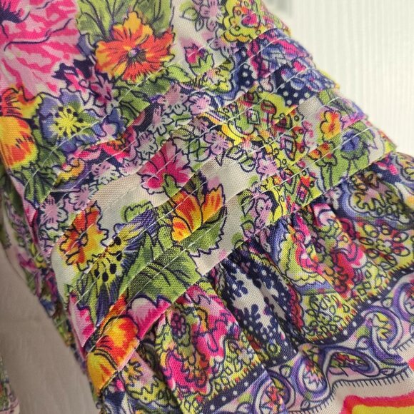 Anthropologie Maeve Caresco Peasant Top Cream Multi Bishop Sleeve Size XS - Picture 7 of 11